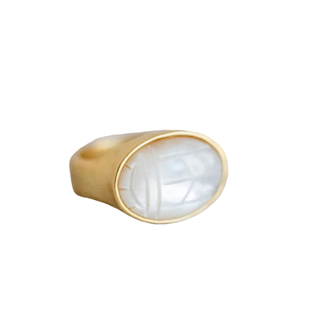 Mother of Pearl Scarab Ring