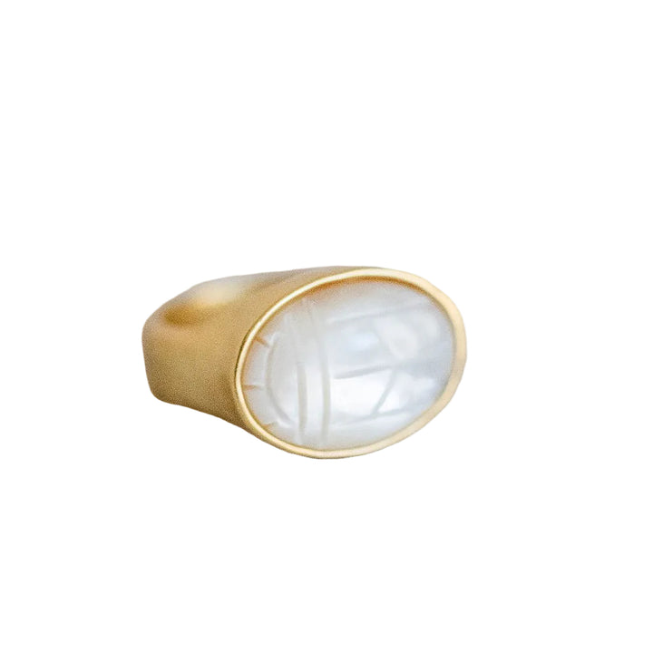 Mother of Pearl Scarab Ring