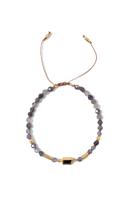 Chan Luu Iolite, Bezel Wrapped Hypersthene Bracelet