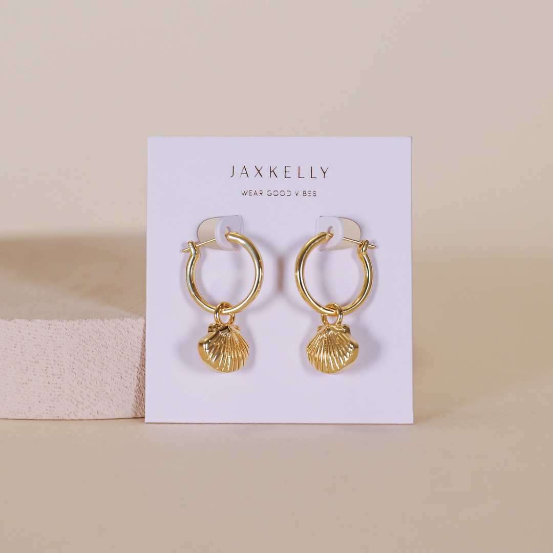 JaxKelly Seashell Hoop Earrings