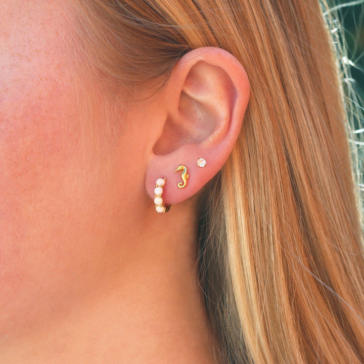 Kris Nations Seahorse Stud Earrings 18k gold vermeil