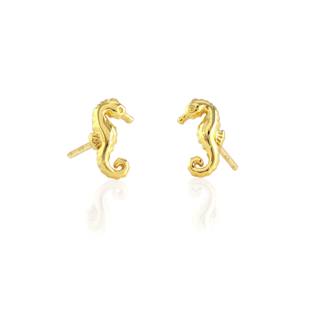 Kris Nations Seahorse Stud Earrings 18k gold vermeil