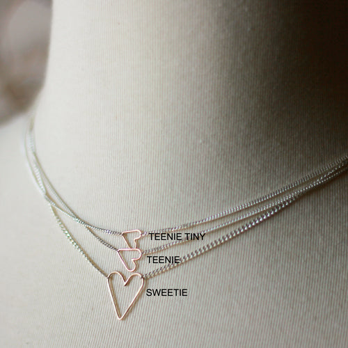 Jane Hollinger Sweetie Floating Heart Necklace Silver / Gold