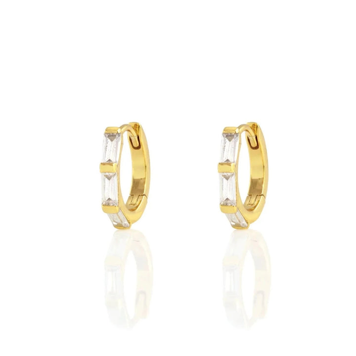Kris Nations Baguette Huggie Hoop Earrings