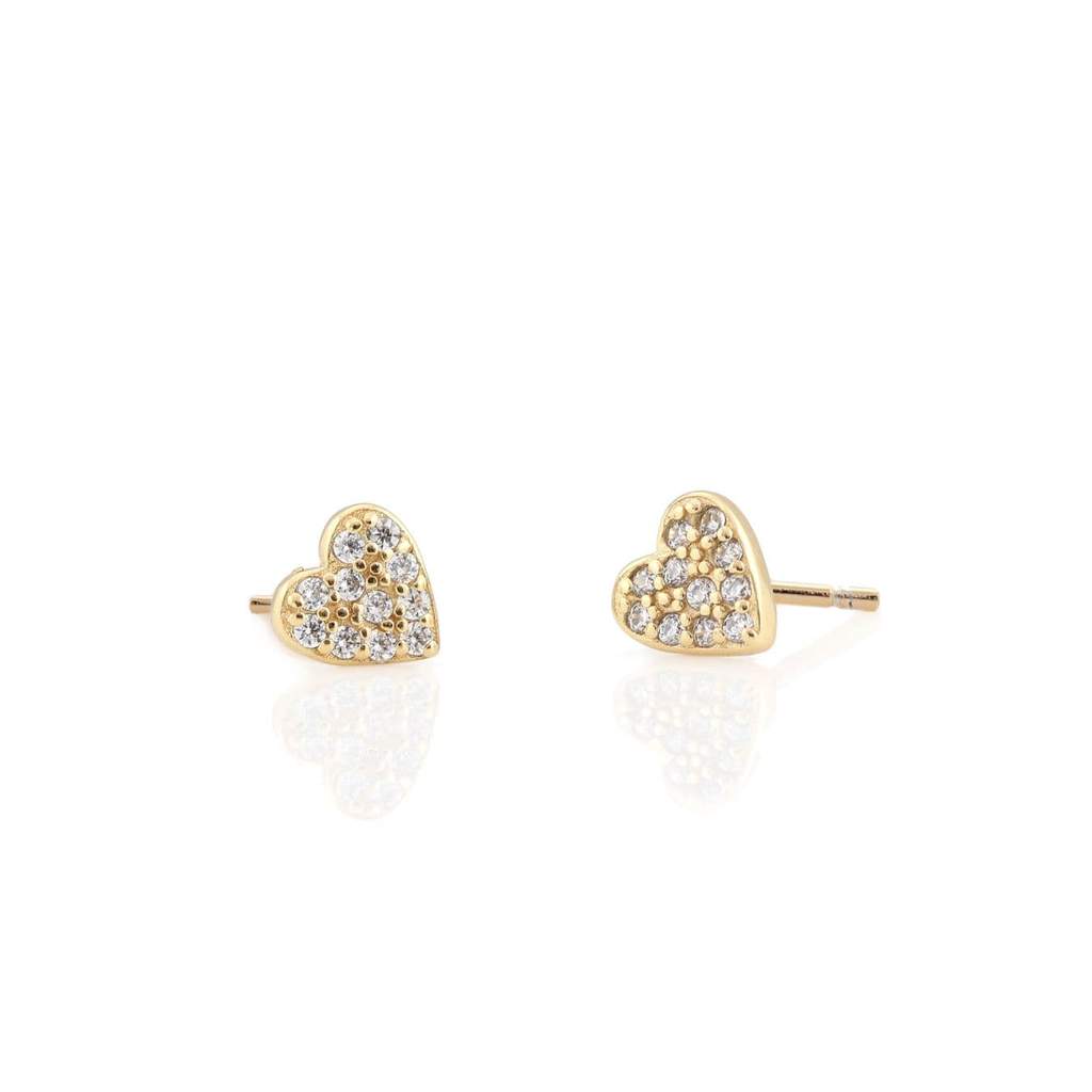Kris Nations Heart Pave Stud Earrings