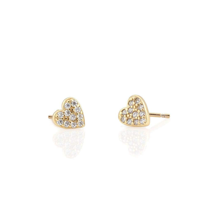 Kris Nations Heart Pave Stud Earrings