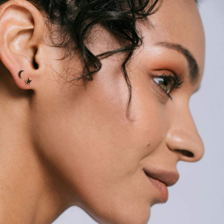 Kris Nations Moon + Star Stud Earrings