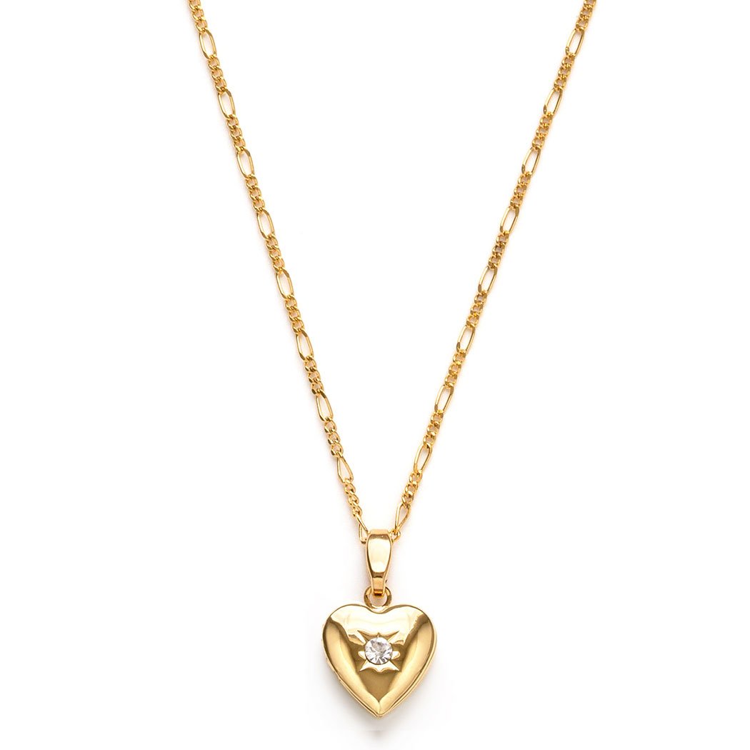Amano Small Heart Locket with Crystal